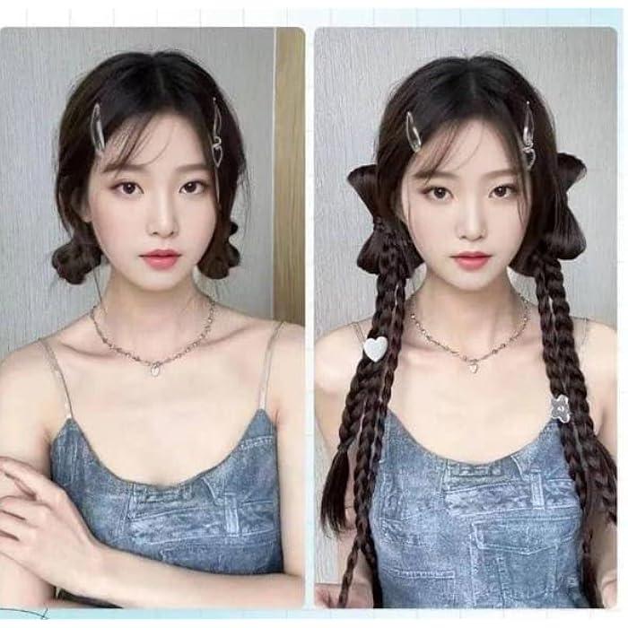 DILLARDS Long Clip On Synthetic Hair Braids For Stylish And Stylish Look – Practical Hair Accessory That Gives You Ready Braids In Seconds, Perfect For Parties, Photographs, Daily Events Dark Brown - Image 2